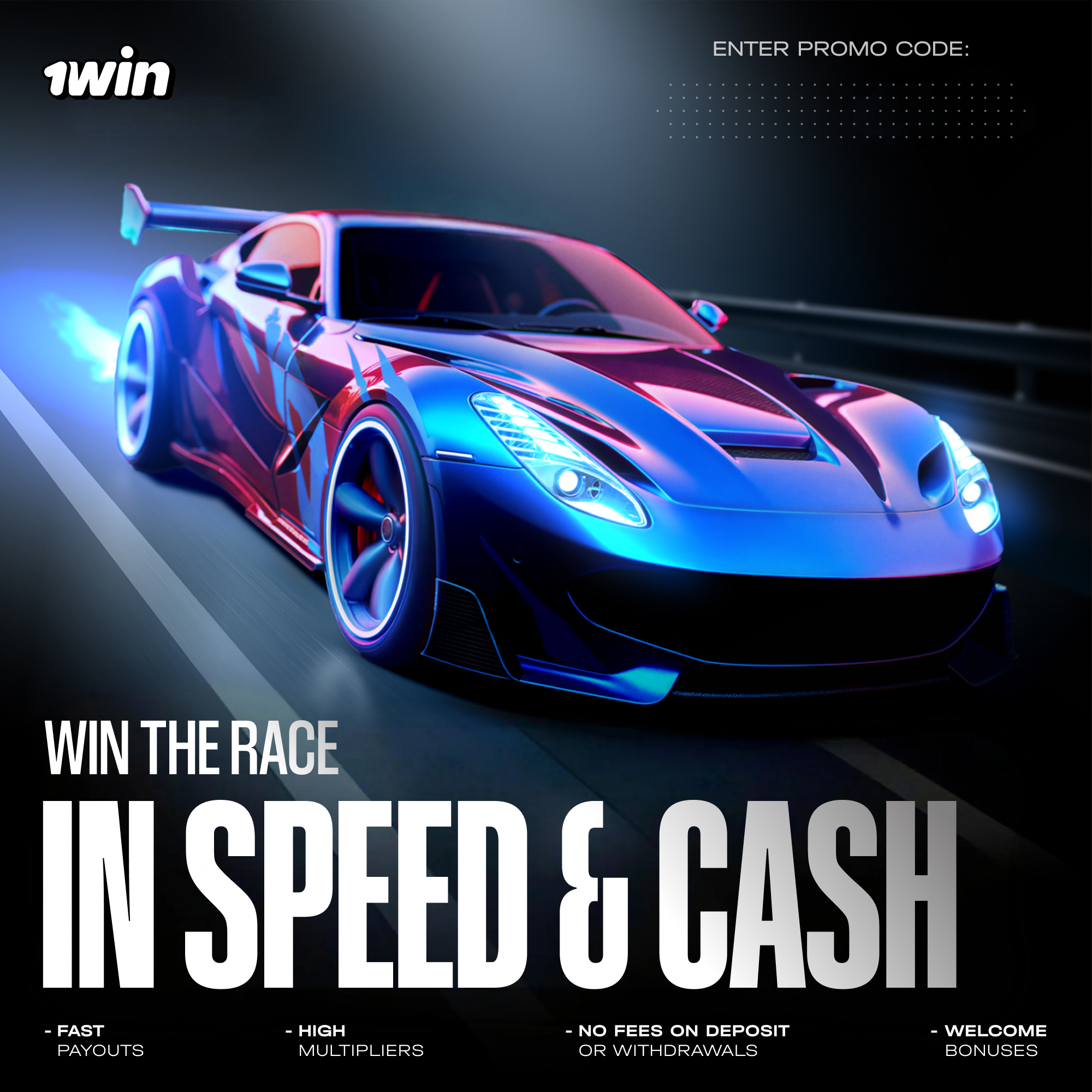 1win Speed and Cash crash game promo